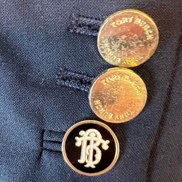 Tory Burch Pierre Navy Blue Double Button Blazer - Picture 11 of 13